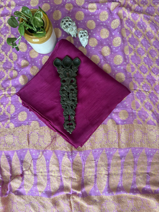 Mauve purple  Handwoven Bareek Bandhani khaddi georgette dupatta with pure Gajji silk kurta