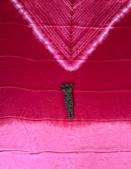 Dusty Pink ombrã© modal  silk shibori kurta/kaftan material