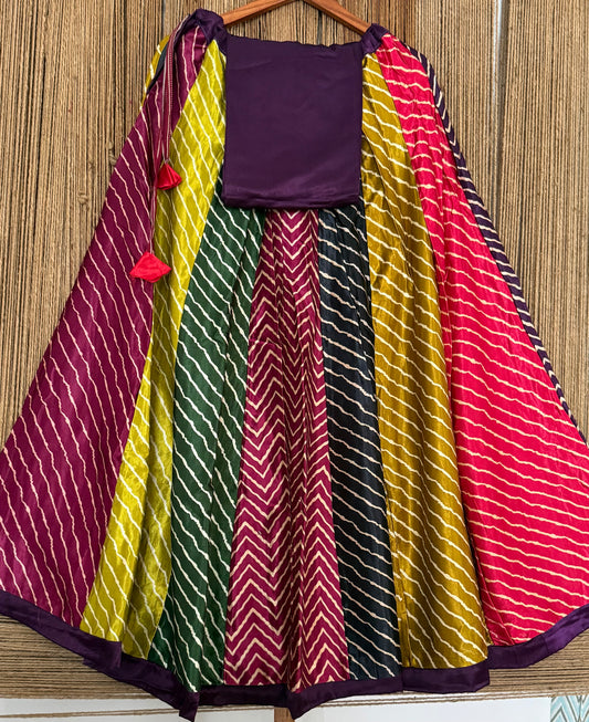 Mustard mashru silk blouse-with bandhani Patola patchwork  handcrafted mashru silk Skirt