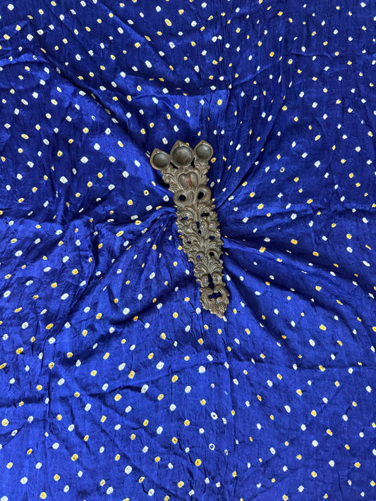 Blue Modal Bandhani handcrafted  un stitched blouse piece