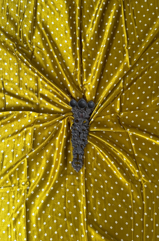 Citrine Yellow mashru silk un stitched blouse piece