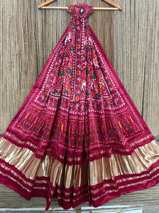 DARK MAROON PATOLA PRINT MODAL SILK DUPATTA