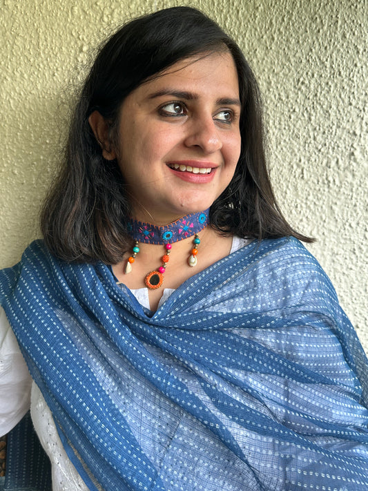 INDIGO KOTA DABU HANDCRAFTED DUPATTA