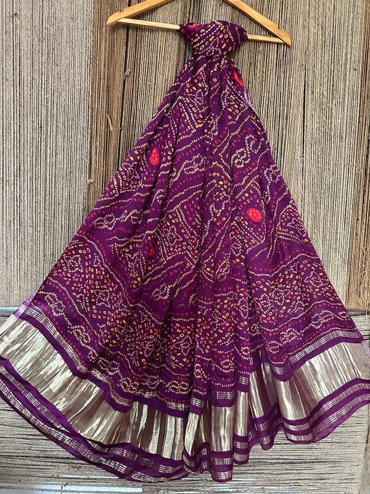 PALATINATE PURPLE PICHWAI PATOLA PRINT MODAL SILK DUPATTA