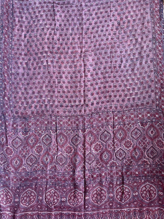 THULIAN RED KOTA AJRAK HANDCRAFTED DUPATTA