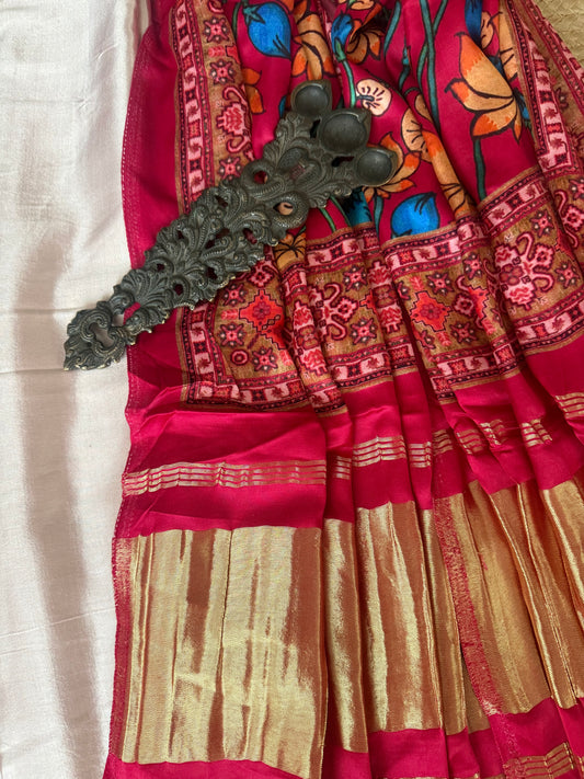BLUSH PINK MASHRU SILK KURTA WITH  PATOLA PICHWAI HANDCRAFTED MODALSILK DUPATTA