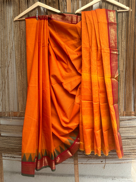 TRADITIONAL PURE KANCHI COTTON SAREE HANDWOVEN SAREE