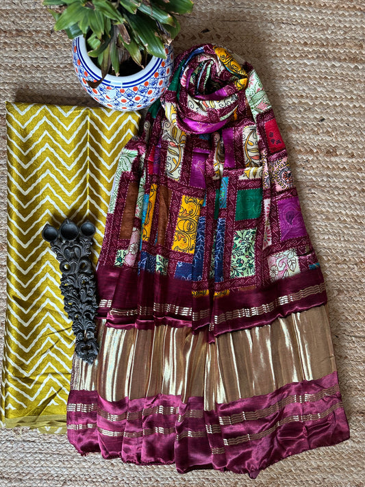 MUSTARD YELLOW MASHRU SILK KURTA WITH PATOLA HANDCRAFTED MODAL SILK DUPATTA PS-202