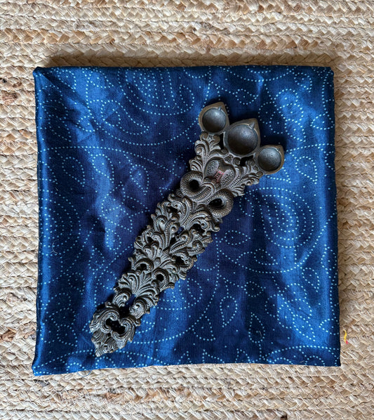 BLUE JAAL MASHRU SILK UN STITCHED BLOUSE PIECE