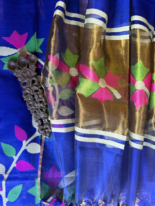 Grape Jelly Purple HANDWOVEN JAMDANI PURE MUSLIN SILK KURTA SET MJK-100