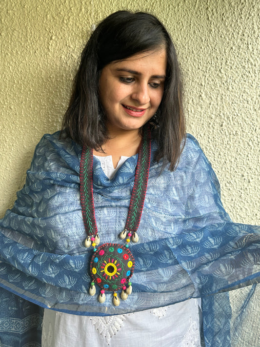 INDIGO KOTA DABU HANDCRAFTED DUPATTA