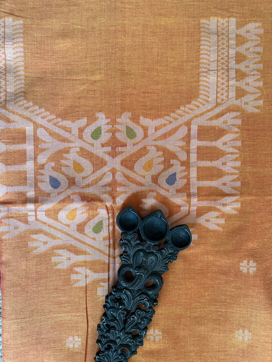 APRICOT ORANGE MULL JAMDANI KURTA