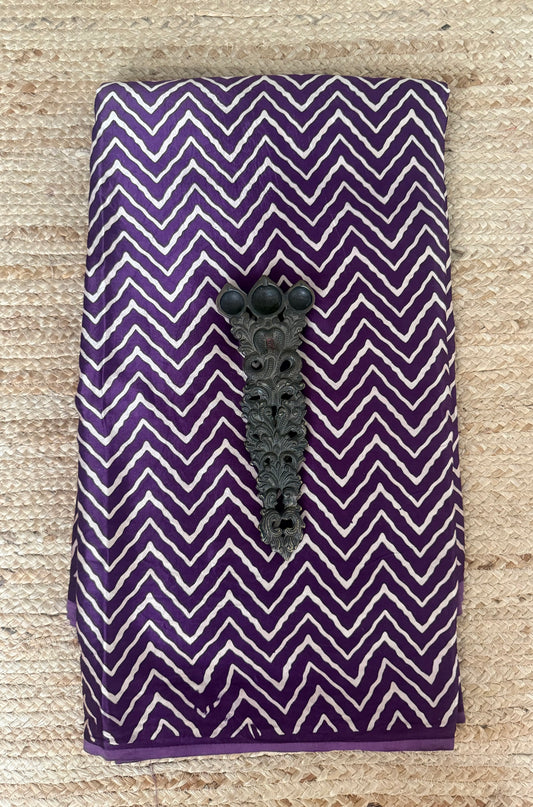 Purple zigzag mashru silk fabric