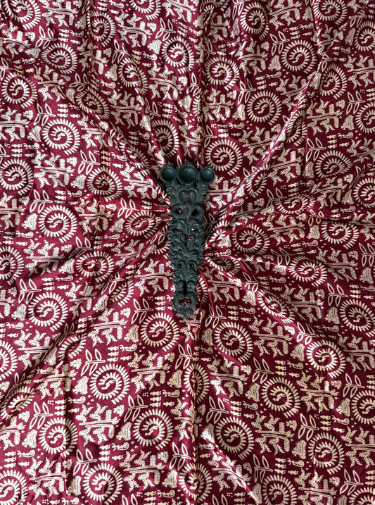 Maroon mashru silk un stitched blouse piece