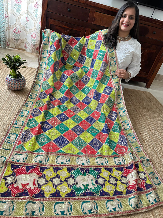 MULTI COLOUR GEORGETTE SEQUENCE VINTAGE DUPATTA