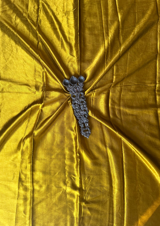 Mustard solid mashru silk un stitched blouse piece