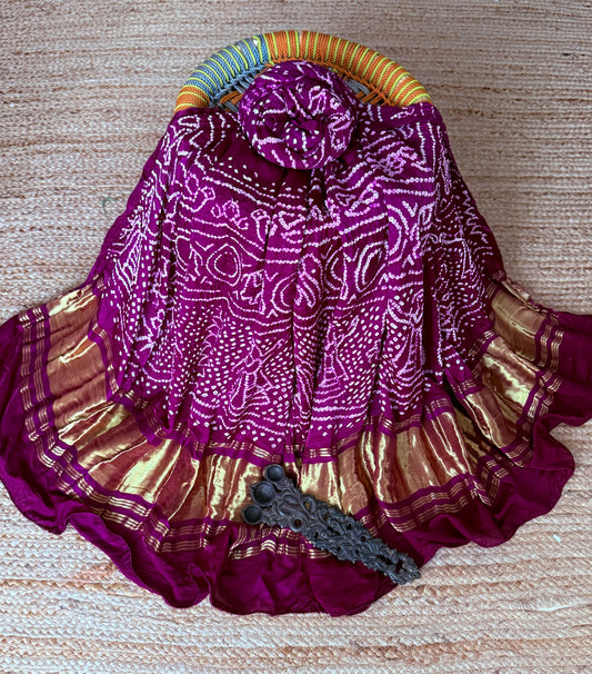rai bandhani gajji silk Handcrafted Gharchola dupatta