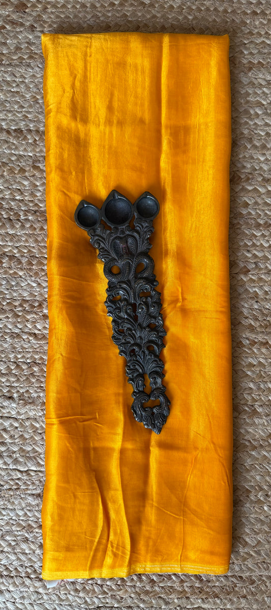 ORANGE YELLOW SOLID  MODAL SILK FABRIC