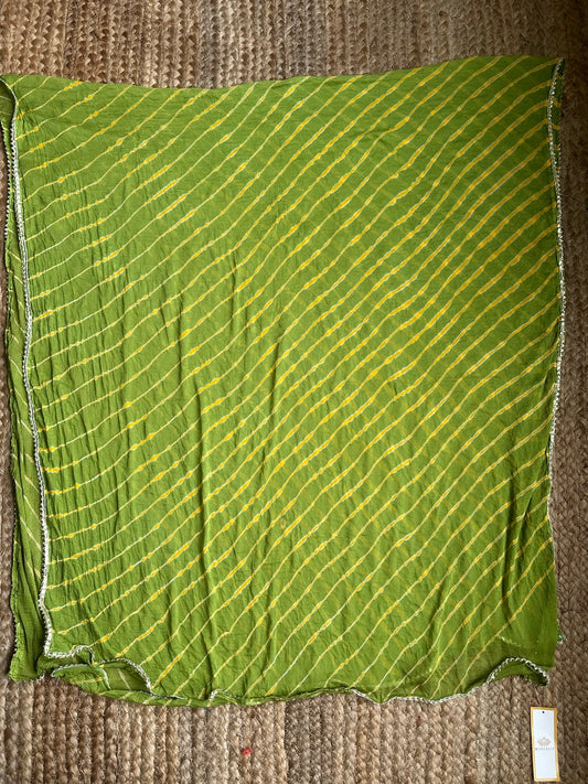 LIGHT GREEN CHIFFON LEHERIYA DUPATTA