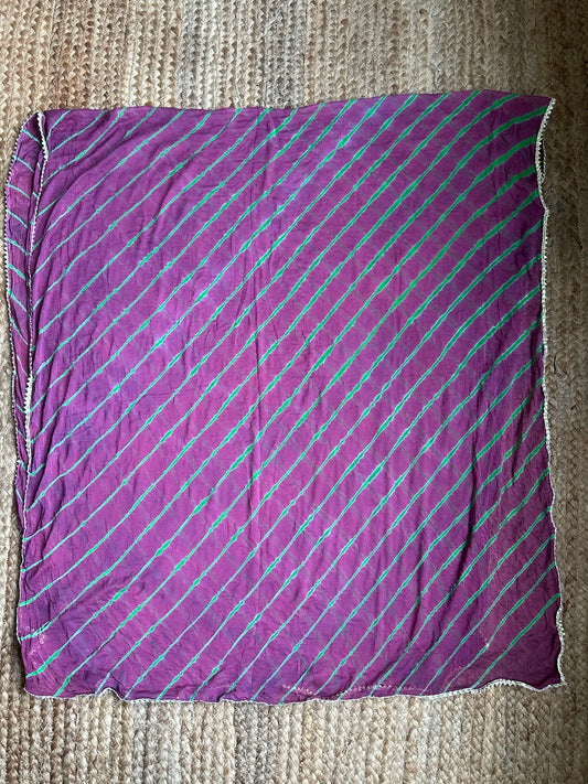 PURPLE MAUVE CHIFFON LEHERIYA DUPATTA