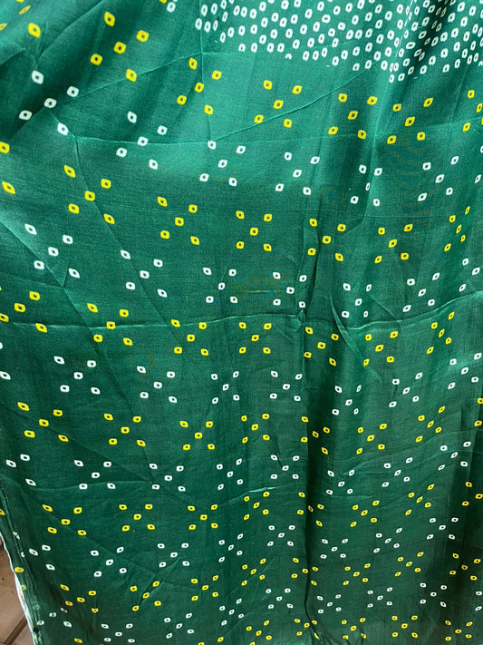 GREEN  MODAL SILK PATOLA SARI WITH ZARI BORDER PMS-10137