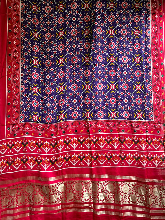 PURPLE PINK PATOLA MODAL SILK DUPATTA WITH NAKSHI BORDER