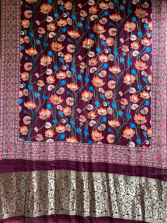 MAROON PATOLA PRINT MODAL SILK DUPATTA