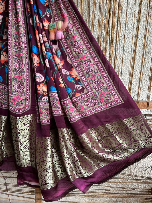 MAROON PATOLA PRINT MODAL SILK DUPATTA