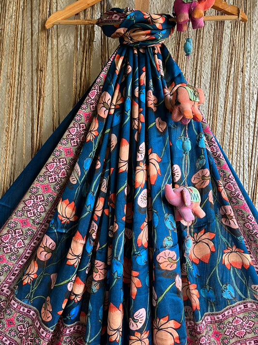 SAPPHIRE BLUE MULTICOLOR PATOLA PRINT MODAL SILK DUPATTA