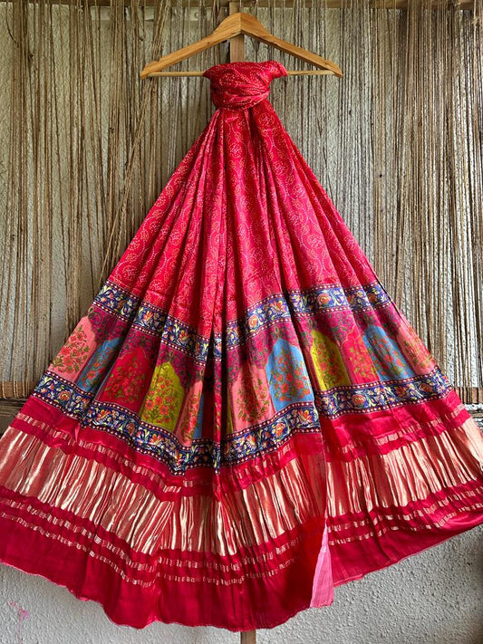 RED PRINT PATOLA MODAL SILK DUPATTA