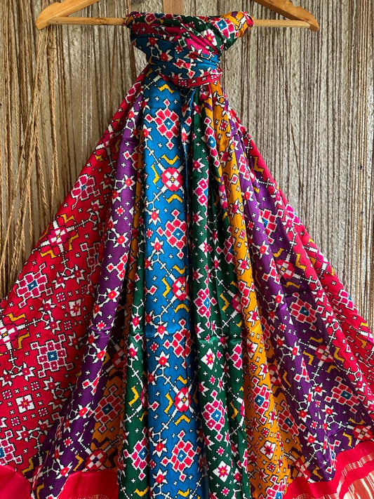 MULTI RED BANDHANI PRINT PATOLA MODAL SILK DUPATTA