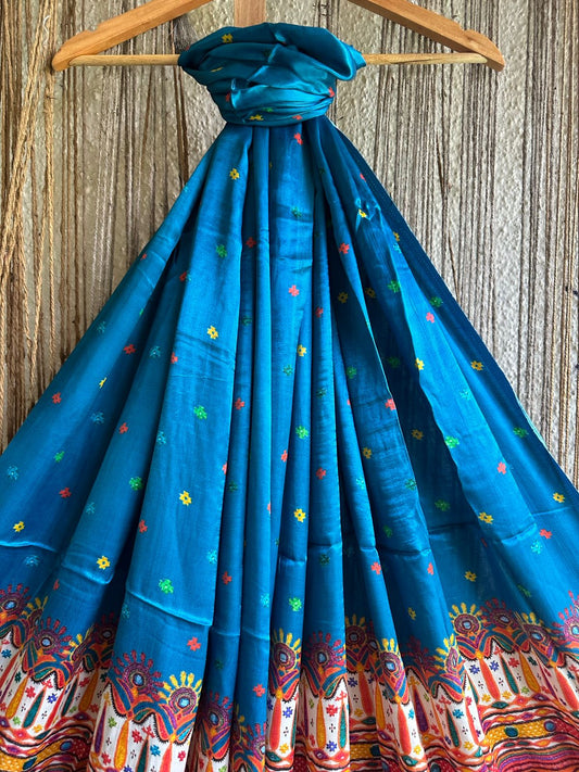 BLUE BANDHANI PRINT PATOLA MODAL SILK DUPATTA