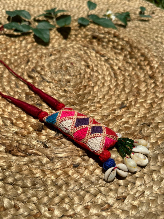 MULTI MAROON  BEAUTIFUL HANDCRAFTED HANEMBROIDERY CLOTH JEWELLERY