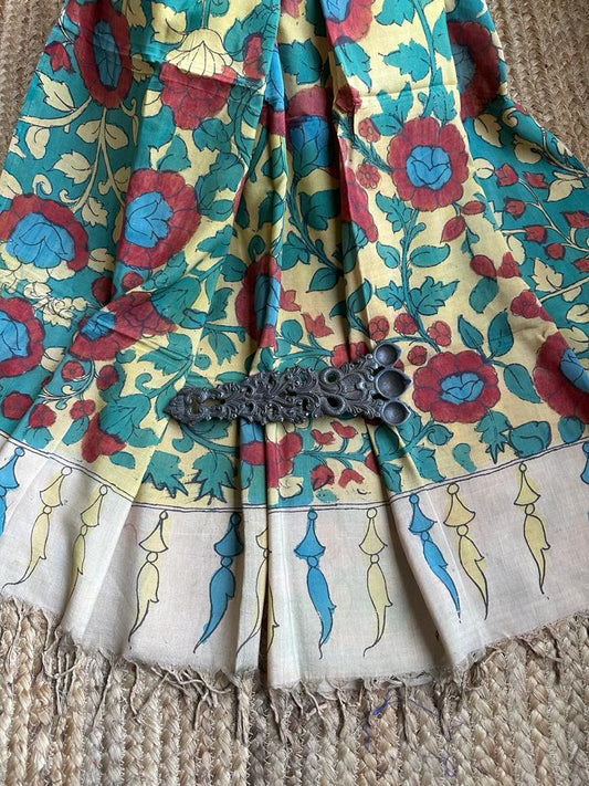 KALAMKARI HANDPAINTED SILK DUPATTA