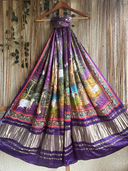 PURPLE PATOLA PRINT MODAL SILK DUPATTA