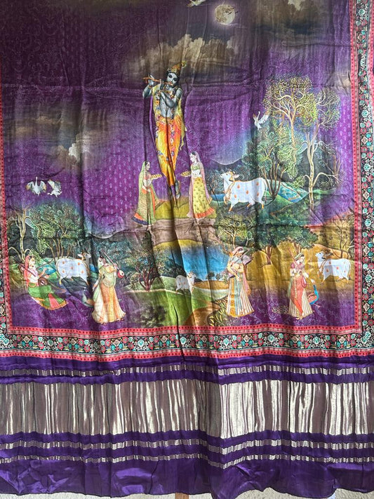 PURPLE PATOLA PRINT MODAL SILK DUPATTA