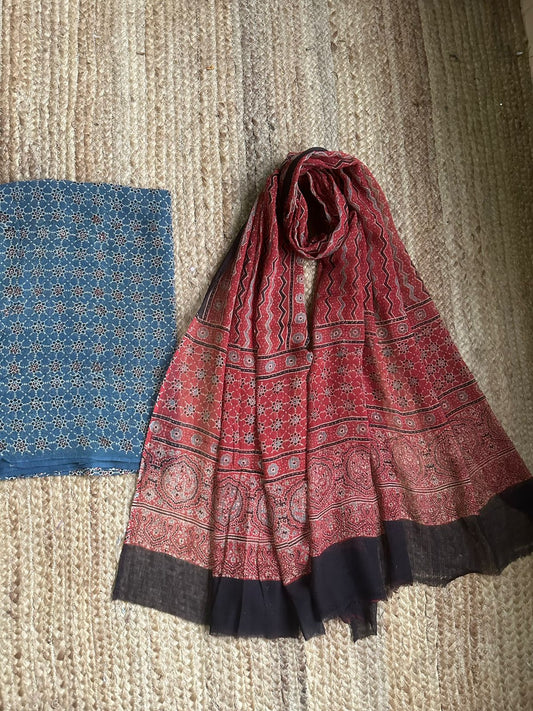 INDIGO  AJRAKH HANDBLOCK KOTA  KURTA SET